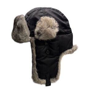 Beatrice & Zacharie Faux Fur Winter Trapper Hat Black